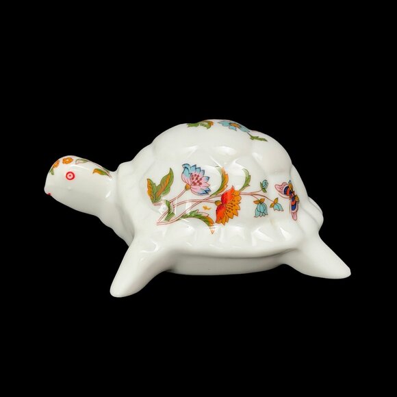 Vintage Floral Turtle Figurine with Butterfly: 1960s by Trina - Picture 8 of 9